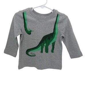 HANNA ANDERSSON Toddler Baby Gray Brontosaurus Long Sleeve Tee NWT 80cm/18-24m